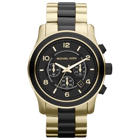 gold stainless steel michael kors watch|Michael Kors black runway watch.